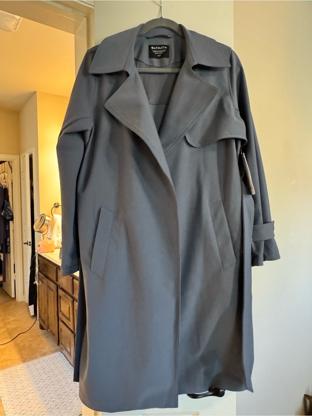 Athleta Pewter Trench Coat - Women’s Long Trench